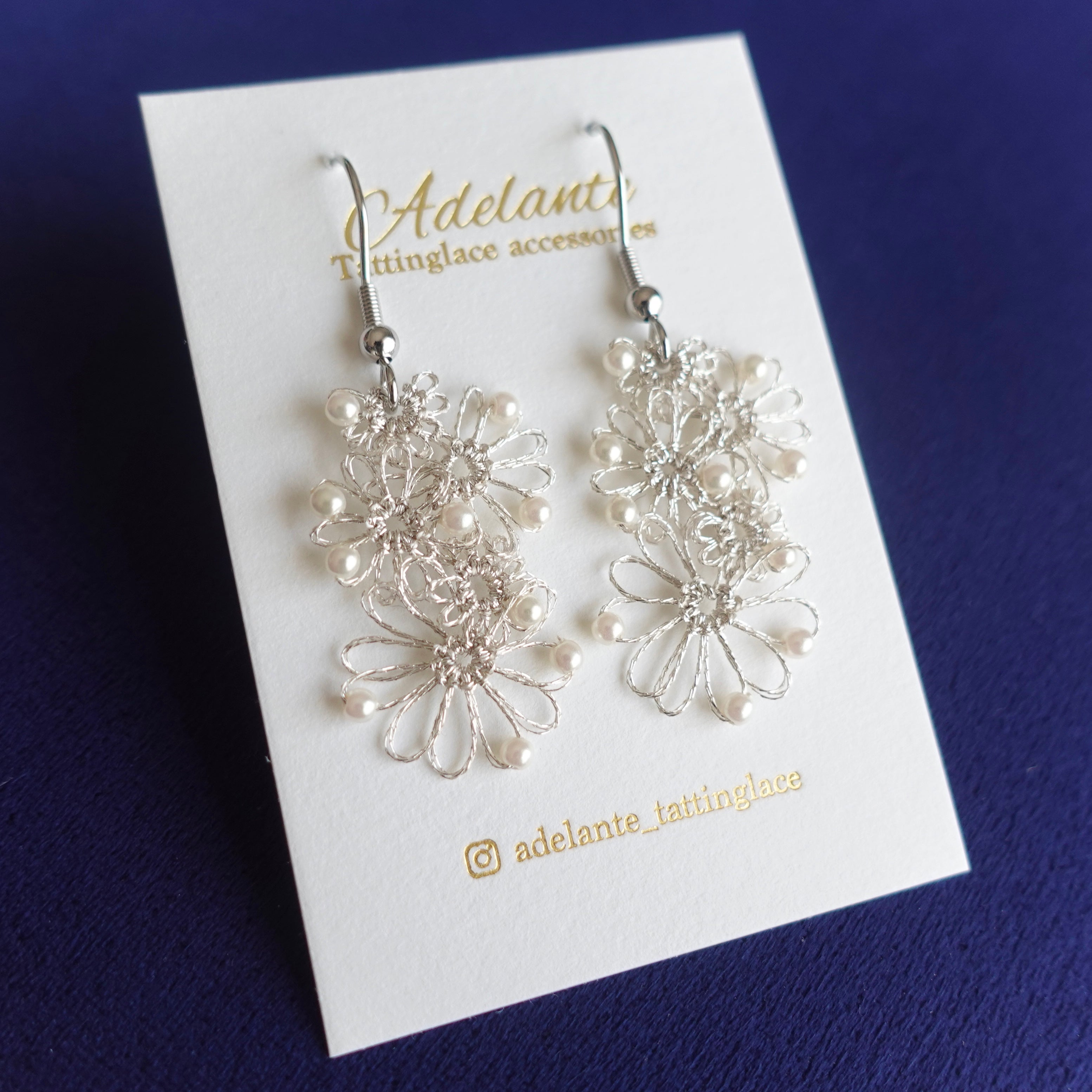 アンティーク タティングレース編装飾 天然リネンクロス ラベンダーヴァイオレット アンティーク タティングレース編装飾 天然リネンクロス